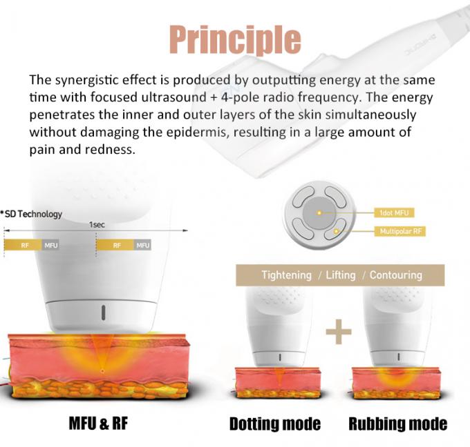 M&aacute;quina multifuncional MFU RF HIFU para aperto e levantamento da pele do rosto e do corpo com 4 al&ccedil;as e 10 cartuchos